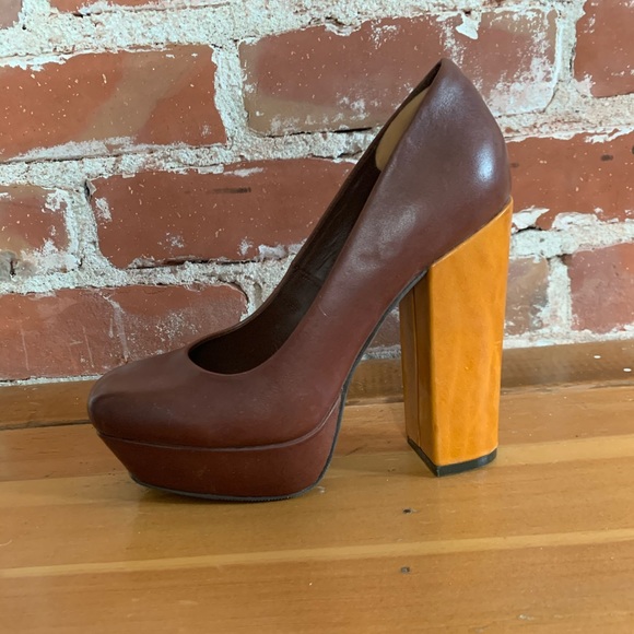 wood platform pumps